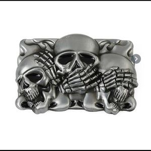 HEAR / SPEAK/ SEE no evil belt buckle